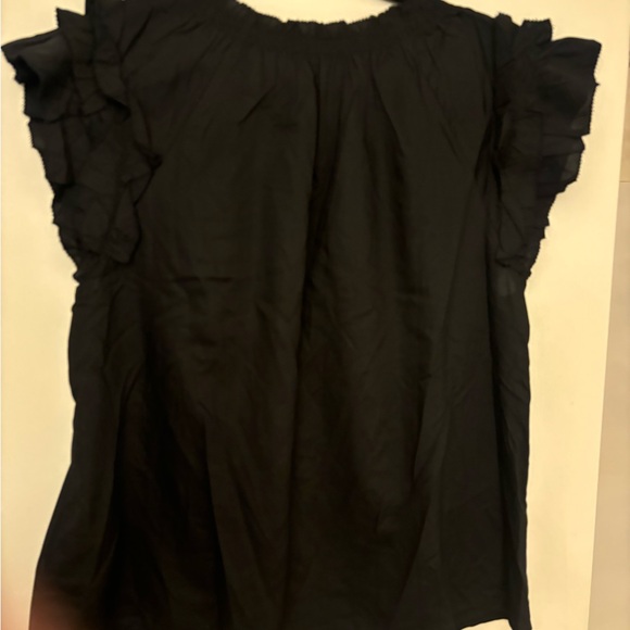 Black Ruffled Sleeve Blouse - Picture 2 of 3